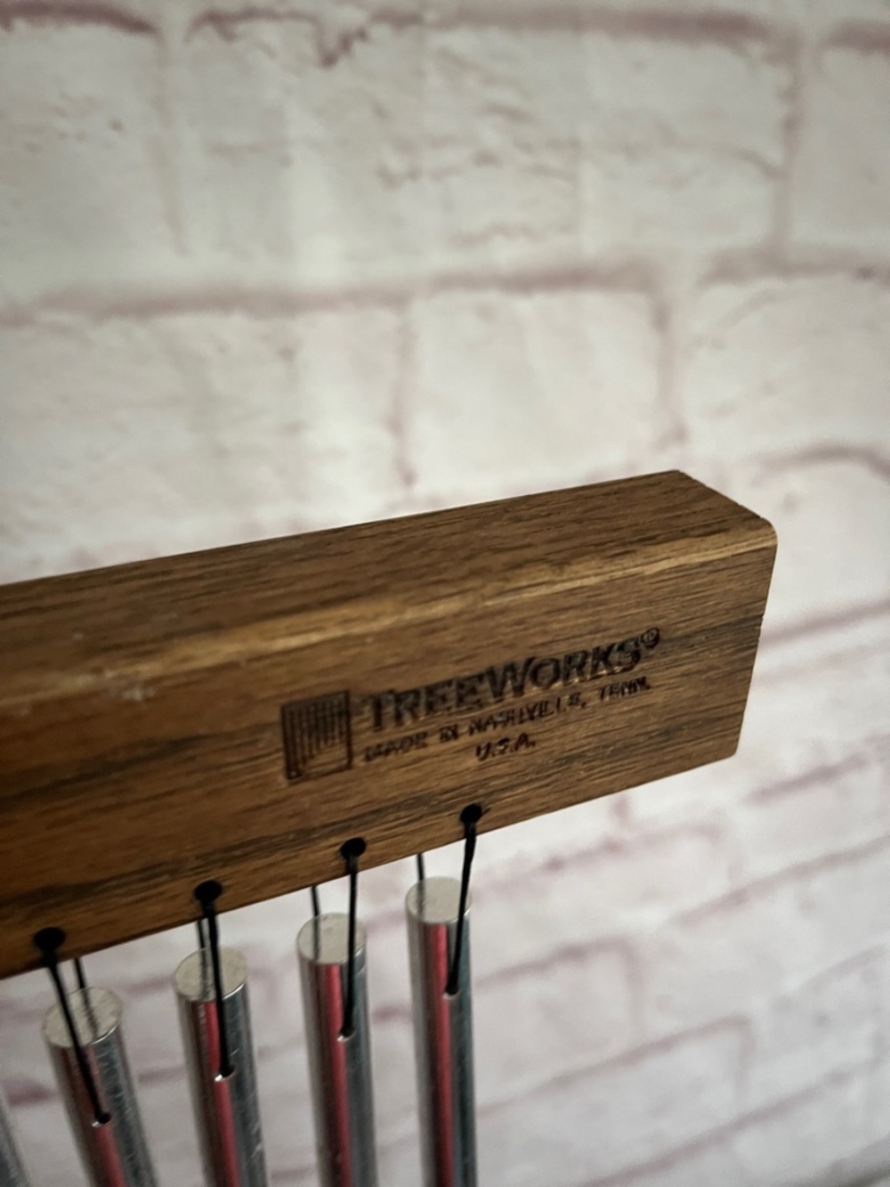 TreeWorks Metal Bar Wind Chime - Silver Tubes - Picture 2 of 2